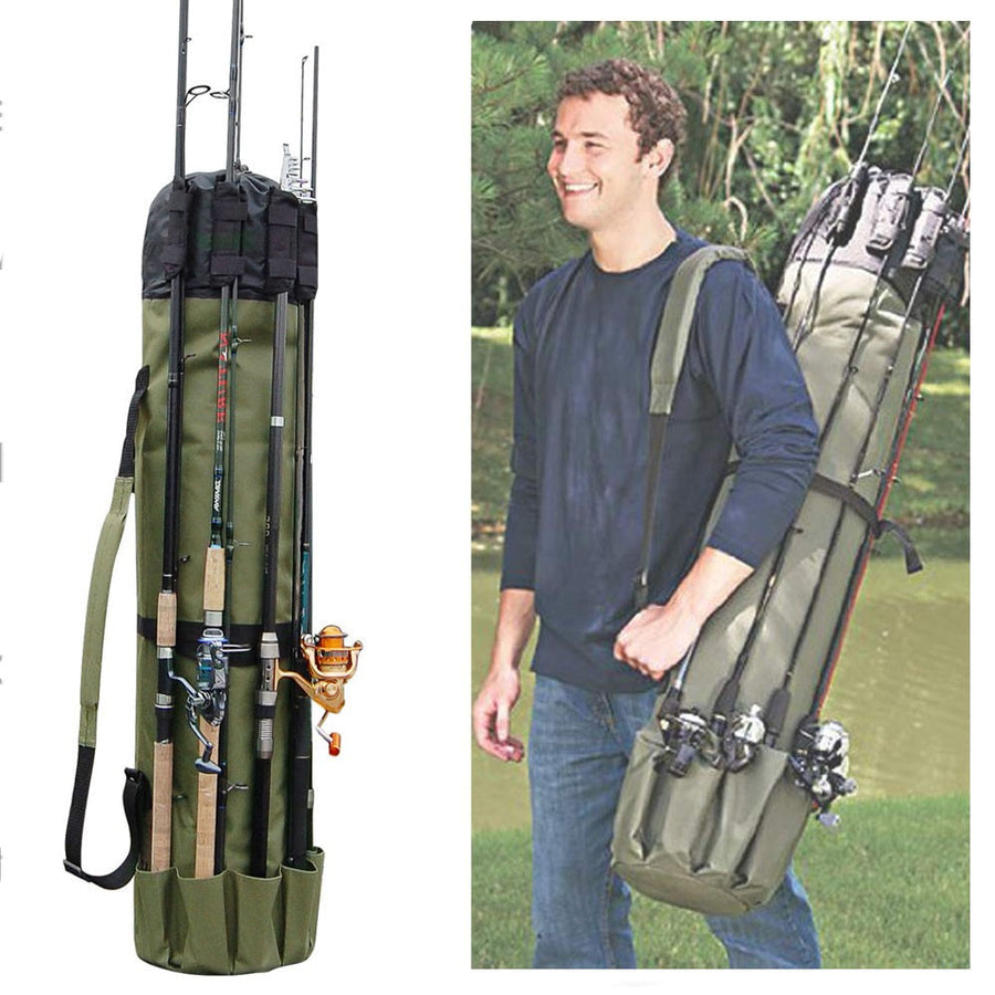 Mygametables Portable Fishing Rod And Tackle Bag, Water-Resistant Oxford