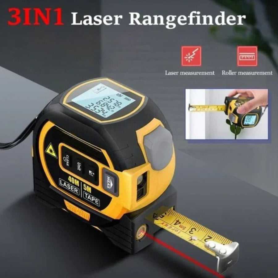 Mygametables 3-In-1 Infrared Laser Measuring Tape with Digital Display