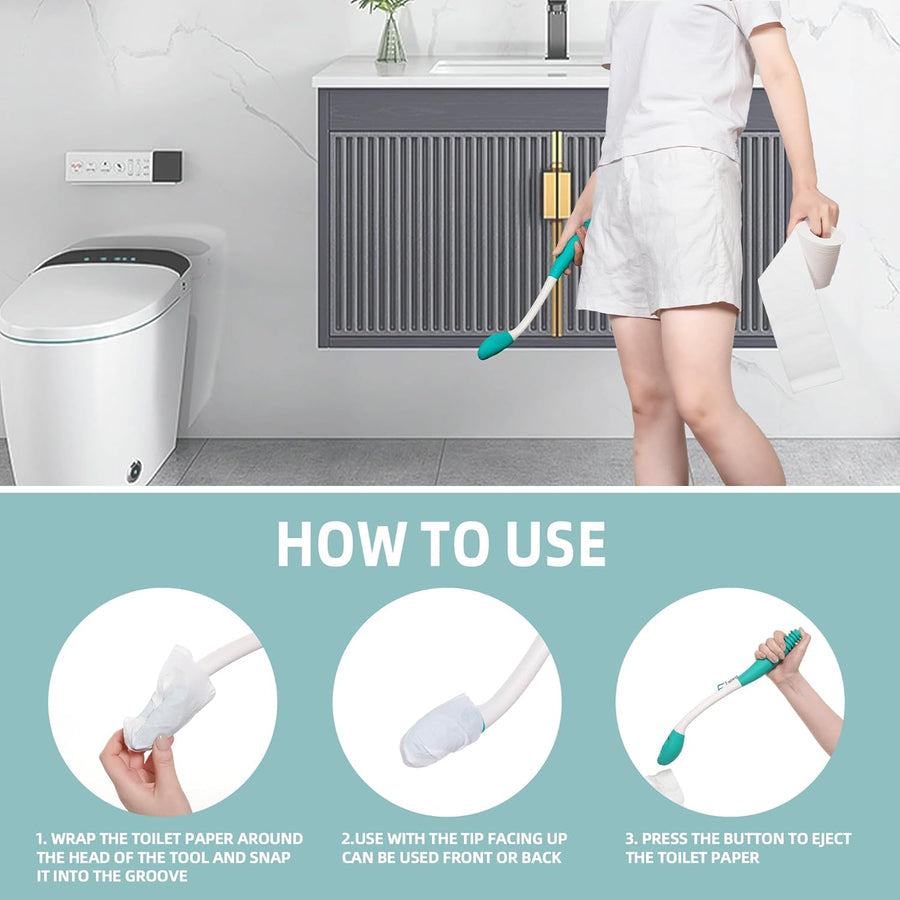 MGT Toilet Aid For Wiping, Long Reach Comfort Butt Wiper Tool