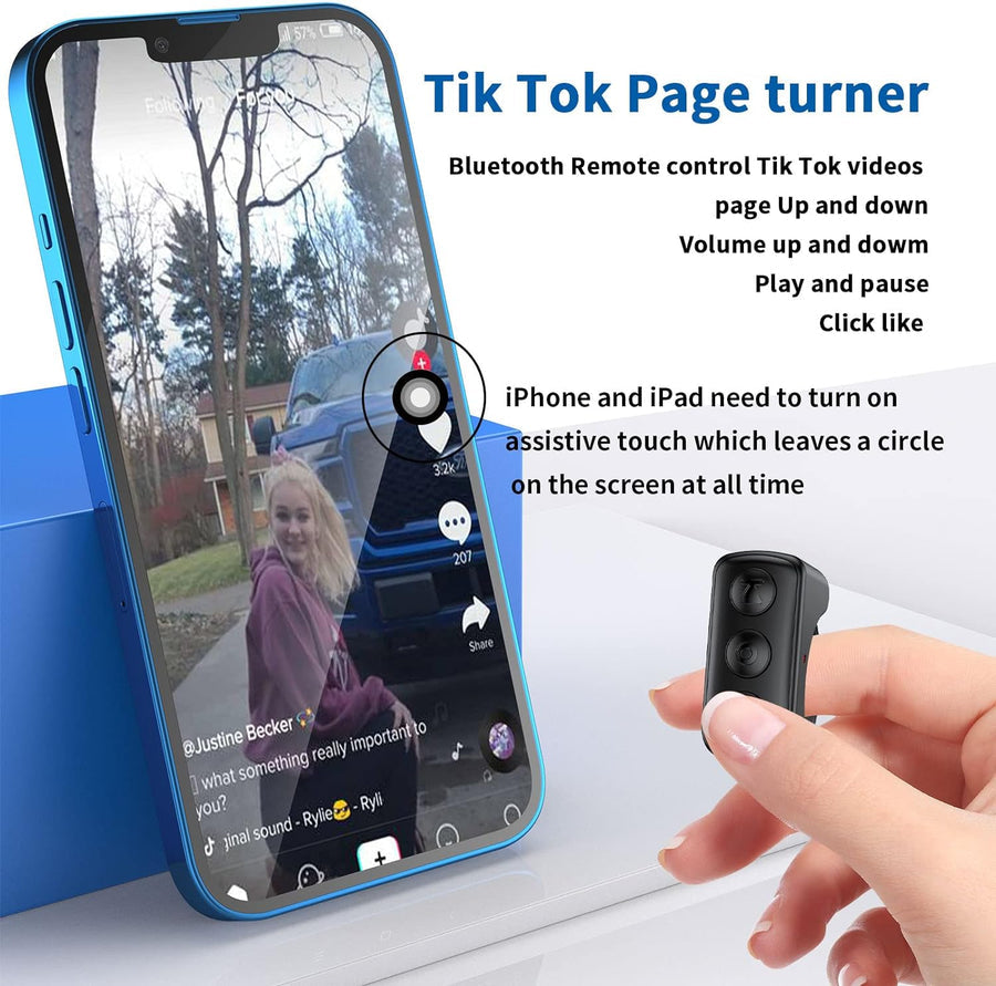 MGT TikTok Scrolling Ring Bluetooth Remote Control