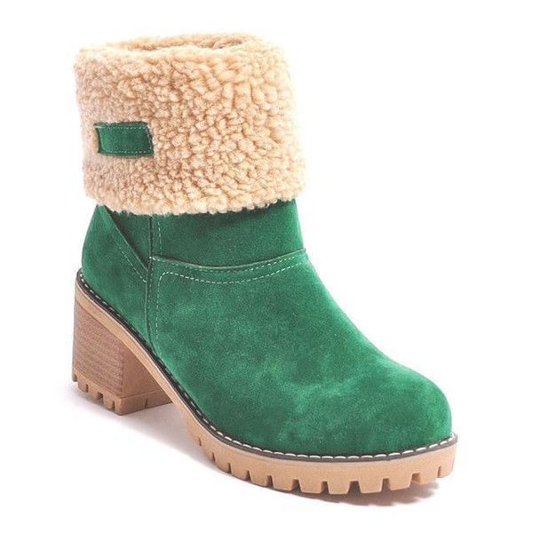 MGT Womens Block Heel Snow Boots Warm & Stylish