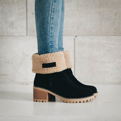 MGT Womens Block Heel Snow Boots Warm & Stylish