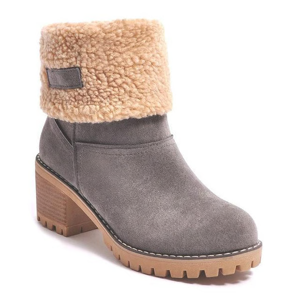 MGT Womens Block Heel Snow Boots Warm & Stylish