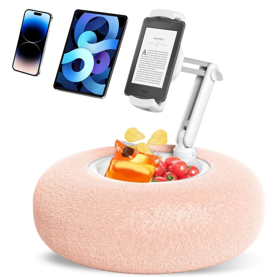 MGT Fuzzy Pillow Phone Holder with Snack Bowl