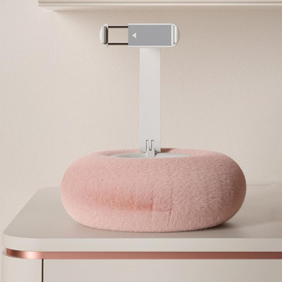 MGT Fuzzy Pillow Phone Holder with Snack Bowl