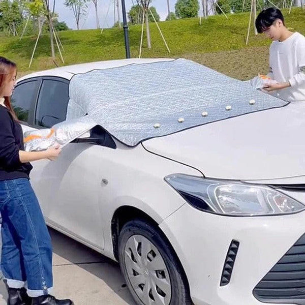 MGT Magnetic Anti-Frost Car Cover, Aluminum and Cotton Silver