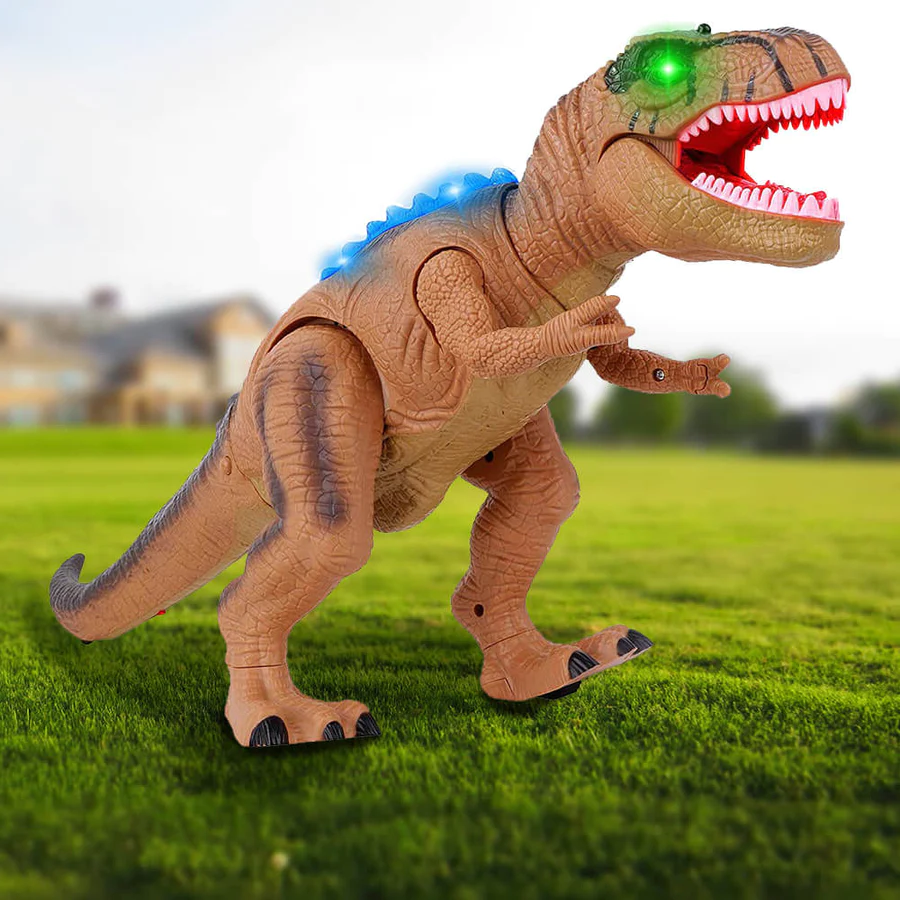 MGT Remote Control T-Rex Dinosaur Toy LED Light Up, Walking & Roaring