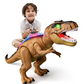 MGT Remote Control T-Rex Dinosaur Toy LED Light Up, Walking & Roaring