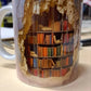 MGT 3D Library Bookshelf Mug, Ceramic Coffee Mug for Book Lovers
