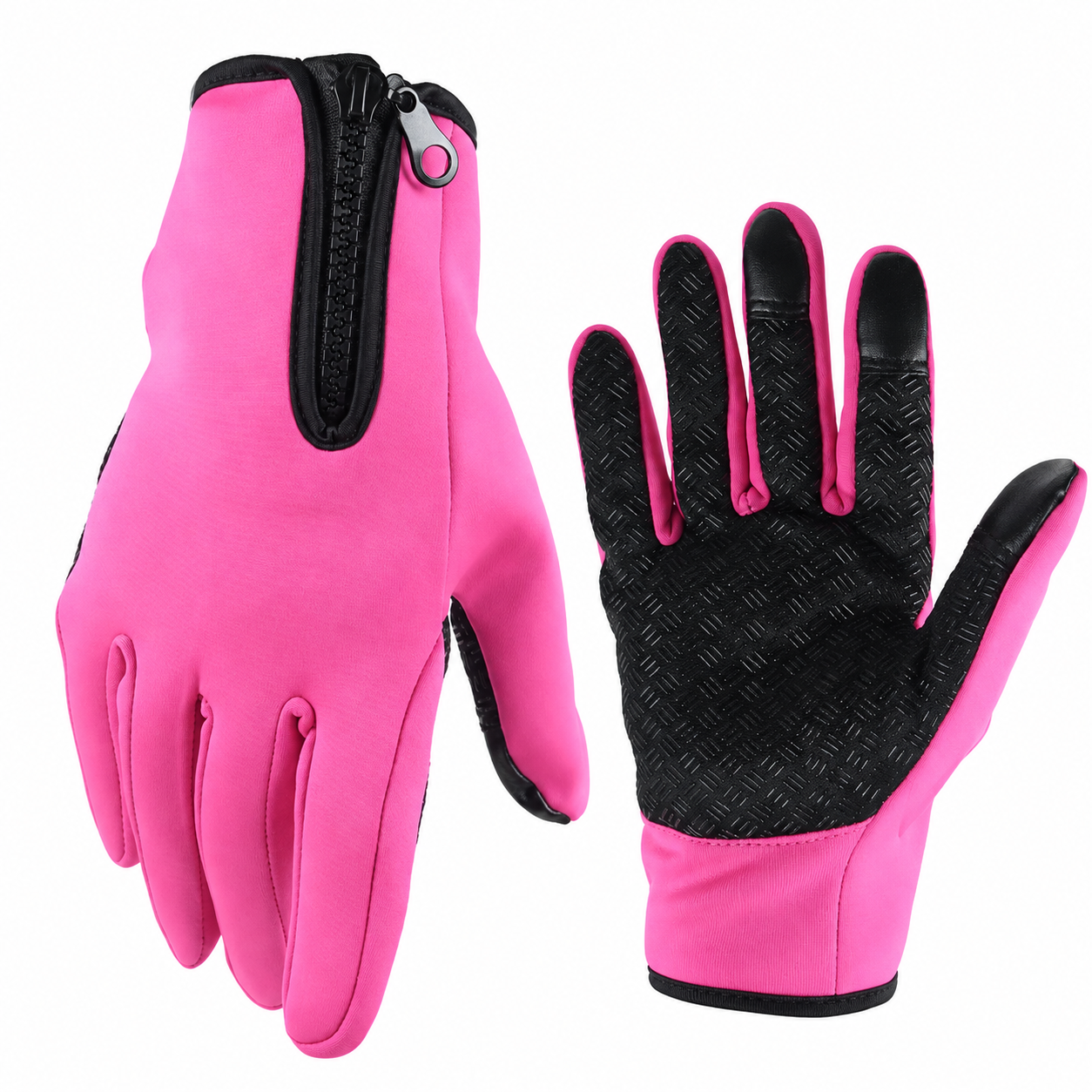 Touchscreen Winter Gloves with Conductive Fingertips and Silicone Grip