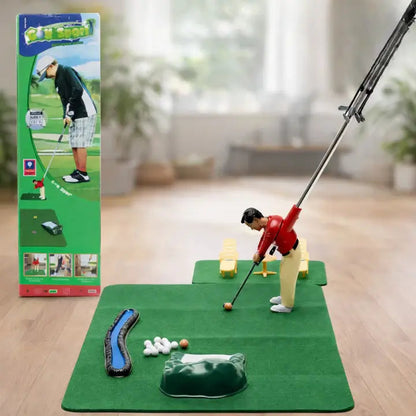 Indoor Mini Golf Set with 6 Clubs and Adjustable Course, Multiple Balls Included