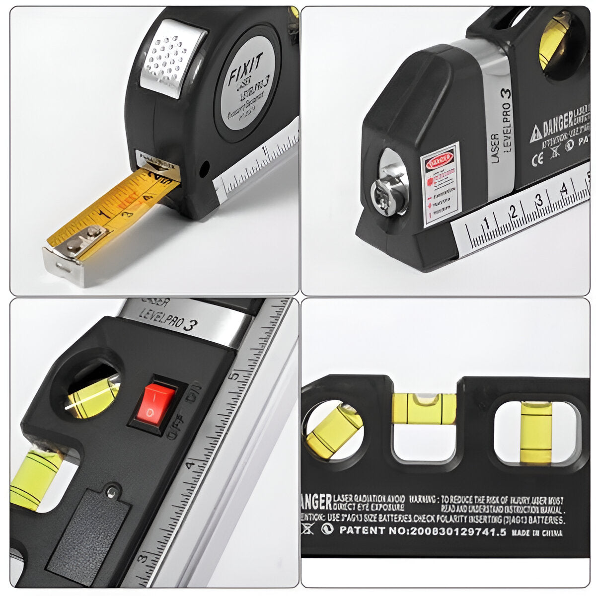 Laser Level with 2.5M Tape Measure and Three Projection Modes