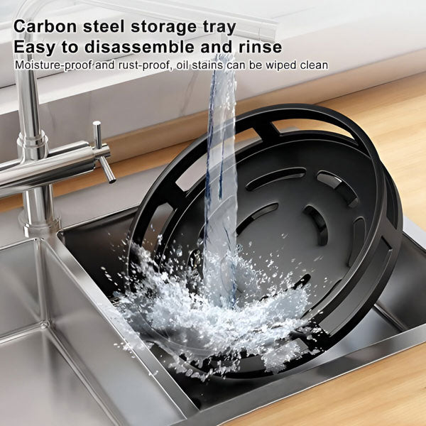 Rotating Metal Organizer with Three Tiers and 360-Degree Spin