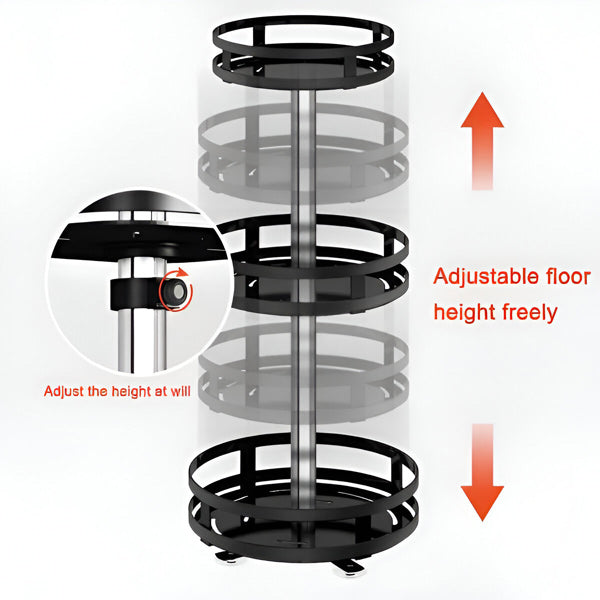 Rotating Metal Organizer with Three Tiers and 360-Degree Spin
