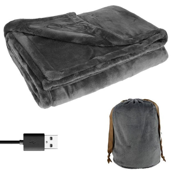 USB Heated Blanket with Soft Flannel and Detachable Cable for Two, 63 x 33 Inches