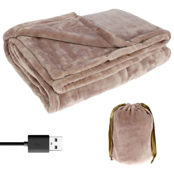 USB Heated Blanket with Soft Flannel and Detachable Cable for Two, 63 x 33 Inches