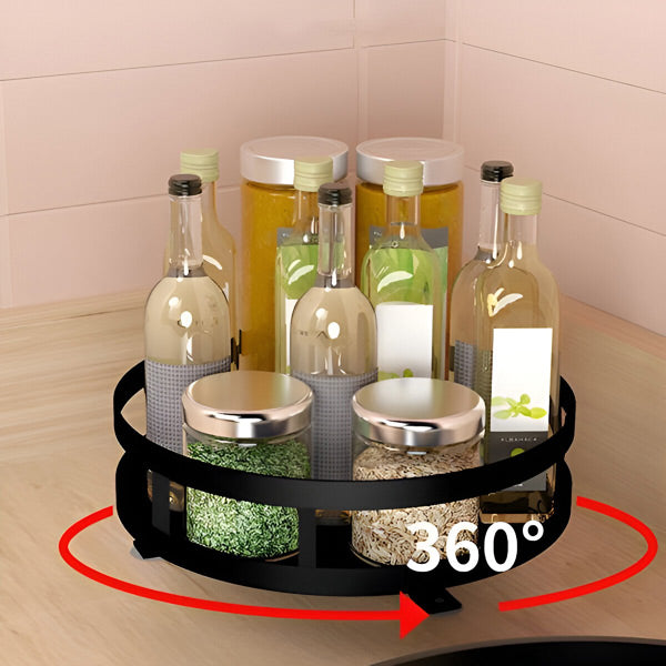 Rotating Metal Organizer with Three Tiers and 360-Degree Spin