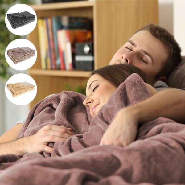 Flannel Heated Blanket with Standard Port Power and Even Heat Distribution