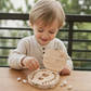 Wooden Tooth Storage Box with Compartments and Writable Surface
