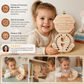 Wooden Tooth Storage Box with Compartments and Writable Surface
