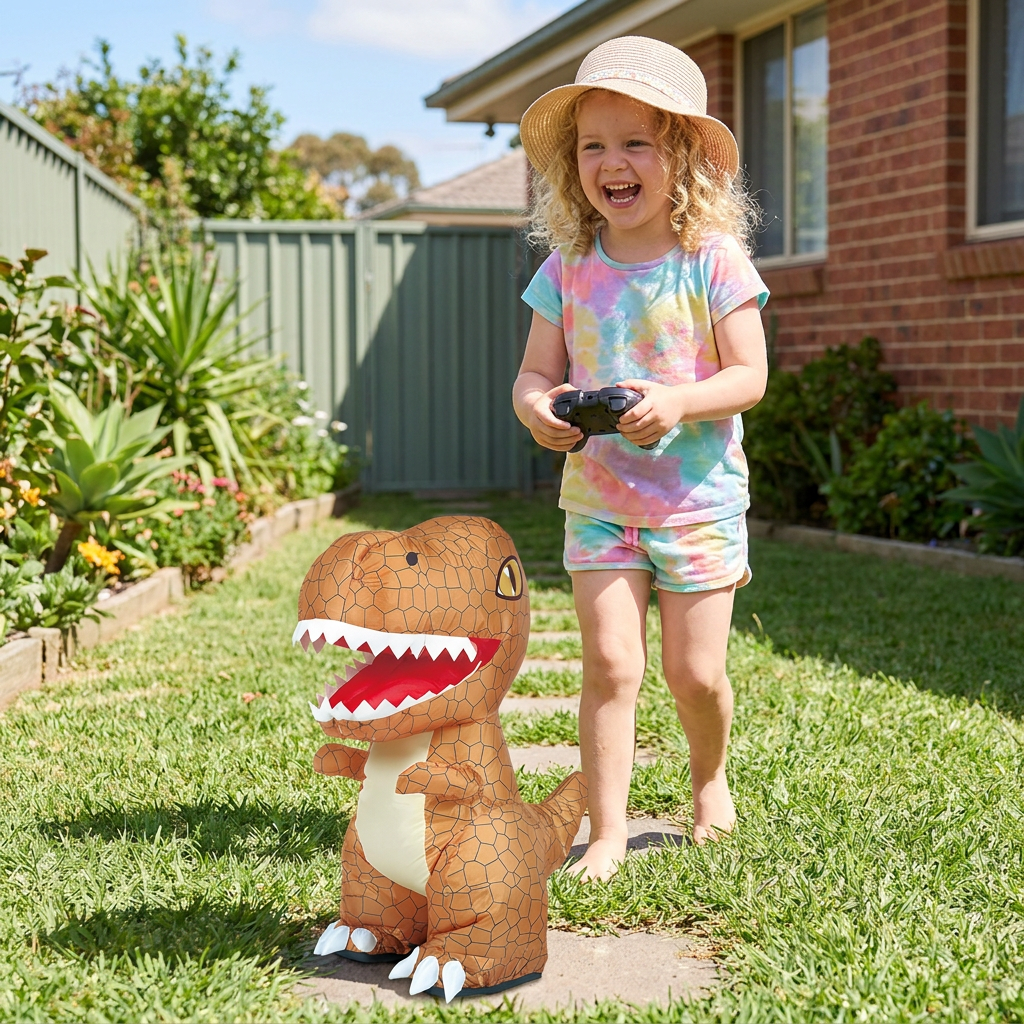 Inflatable Dinosaur Toy with Remote Control Directional Movement and Air Pump