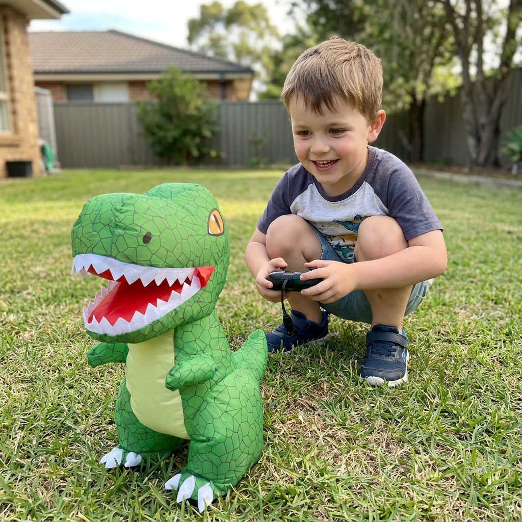 Inflatable Dinosaur Toy with Remote Control Directional Movement and Air Pump