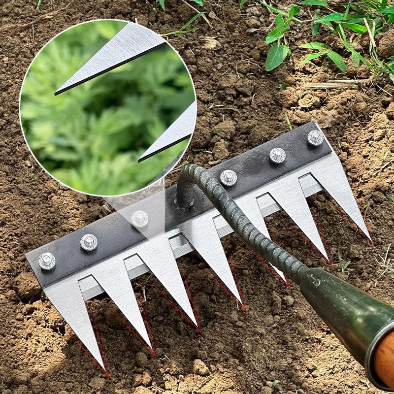Carbon Steel Rake Head with Interchangeable Mount and Rust-Resistant Finish, Various Sizes