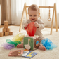 Sensory Tissue Box with Crinkle Fabric and Varied Textures for Babies