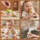 Silicone Fruit Feeder with Press Plunger and Teething Relief for Babies