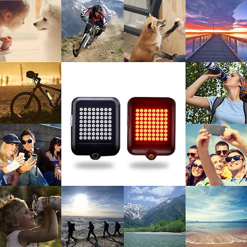 Smart Bicycle Tail Light with Motion-Activated Turn Signals and Laser Lane Projection