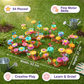 Flower Pegging Game with Multiple Peg Shapes and Color Variety