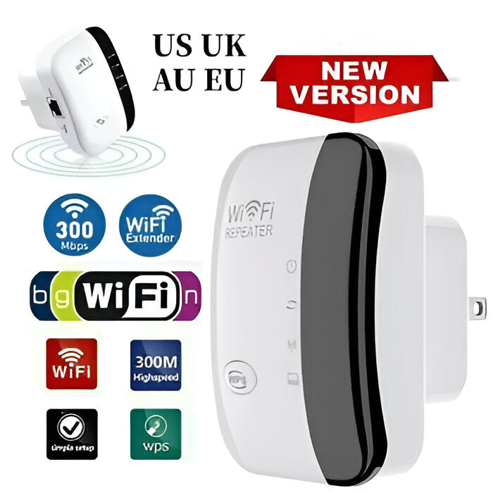 WiFi Signal Extender with 300 Mbps Speed and Universal Router Compatibility