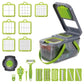 Vegetable Chopper and Slicer with 18 Interchangeable Blades and Collection Container