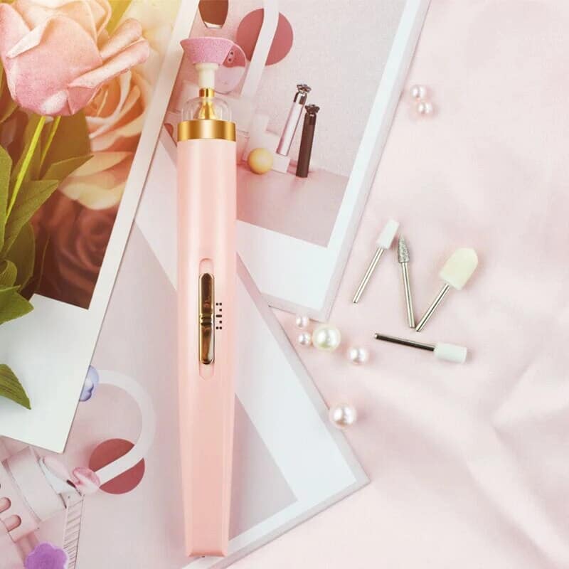 Electric Nail File with Five Interchangeable Bits and LED Light, Rechargeable