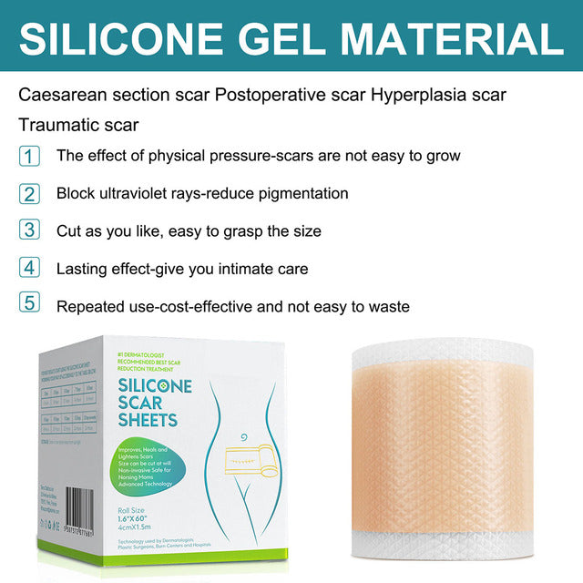 Silicone Scar Removal Sheet with Water Resistant Adhesive and Breathable Design