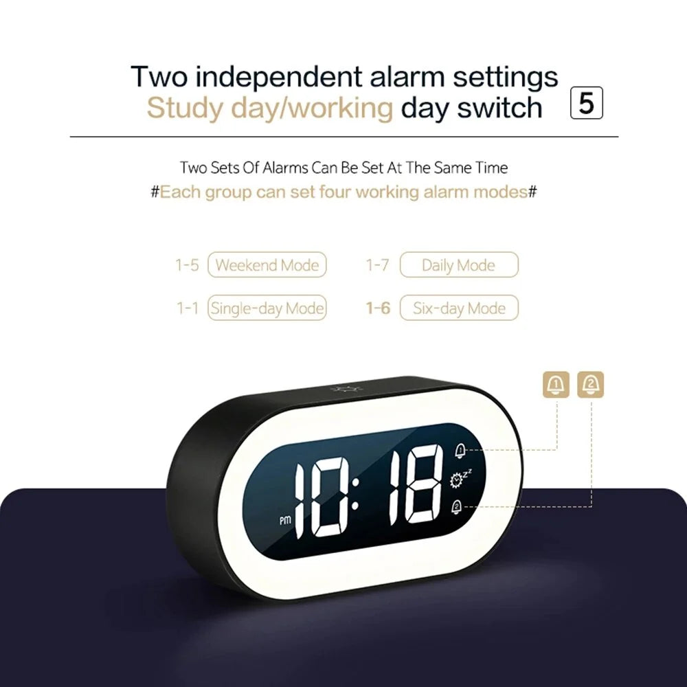 Sunrise Alarm Clock with Dimmable Wake Light and Nature Sounds, USB-C Rechargeable