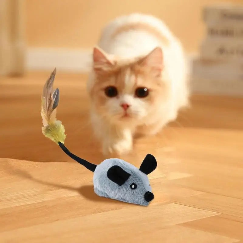 Interactive Cat Mouse Toy with 360 Degree Motion and Obstacle Detection, 4 Hour Runtime