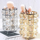 Makeup Brush Holder with Crystal Beads and Stainless Steel Frame, Gold or Silver