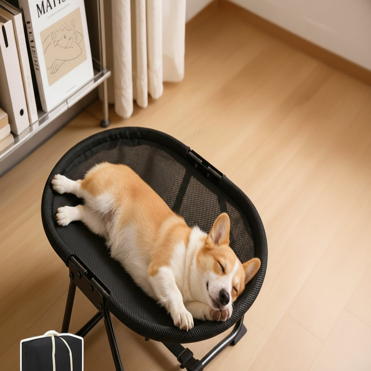 Elevated Pet Bed with Breathable Mesh Platform and Iron Frame, Foldable Design