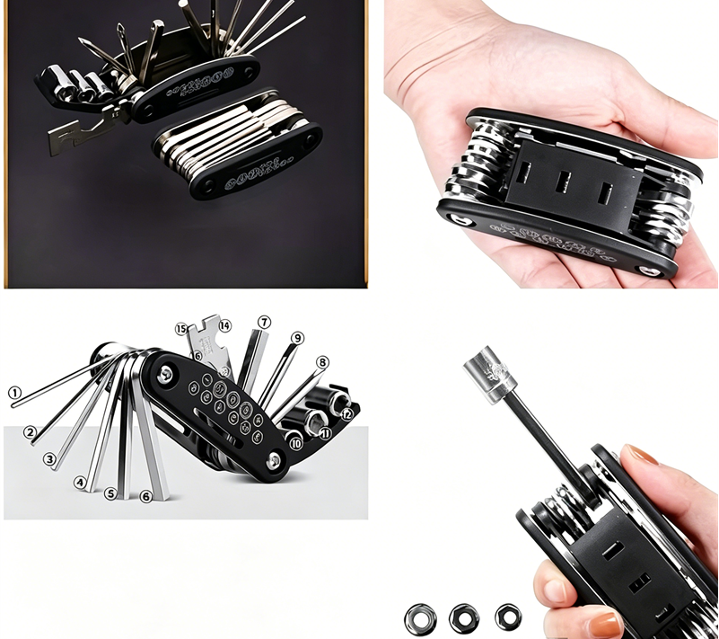 16-in-1 Socket Wrench with Rotating Head and Non-Slip Grip for Home Repair