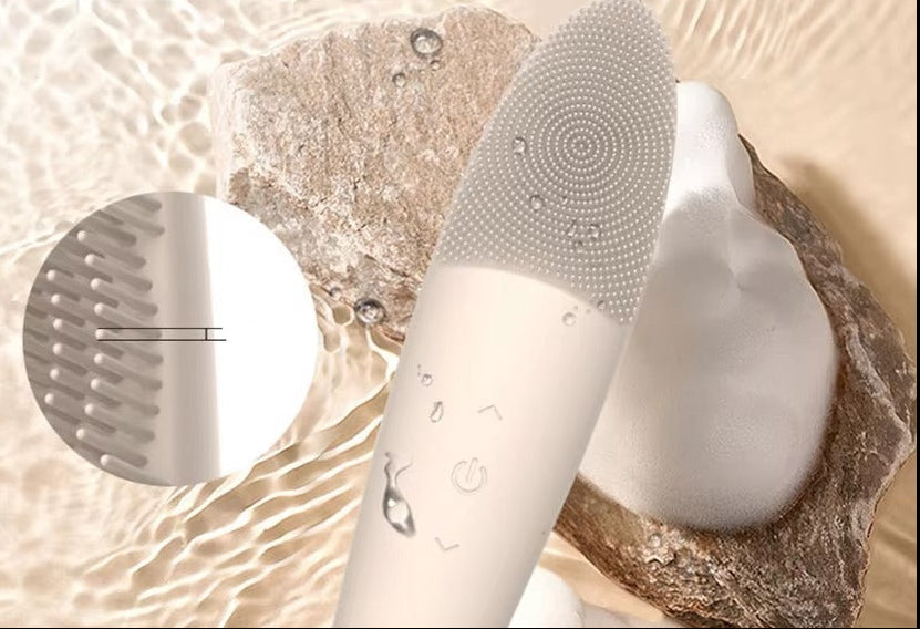 5-in-1 Electric Facial Cleansing Brush with Silicone Head and Massage Function