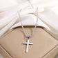 Silver Stainless Steel Cross Pendant Necklace with 24 Inch Chain and Hook Clasp
