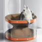 Cat Scratching Board with Corrugated Cardboard and Raised Nest Resting Area