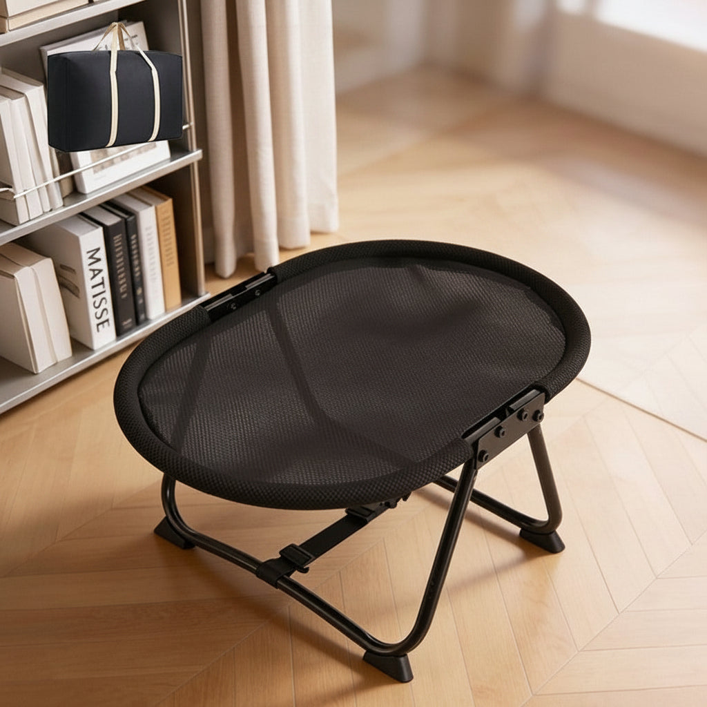 Elevated Pet Bed with Breathable Mesh Platform and Iron Frame, Foldable Design