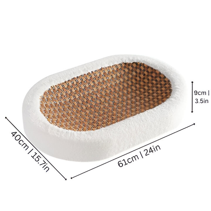 Cat Scratch Lounge Bed with Cushioned Sleeping Area and Textured Surface