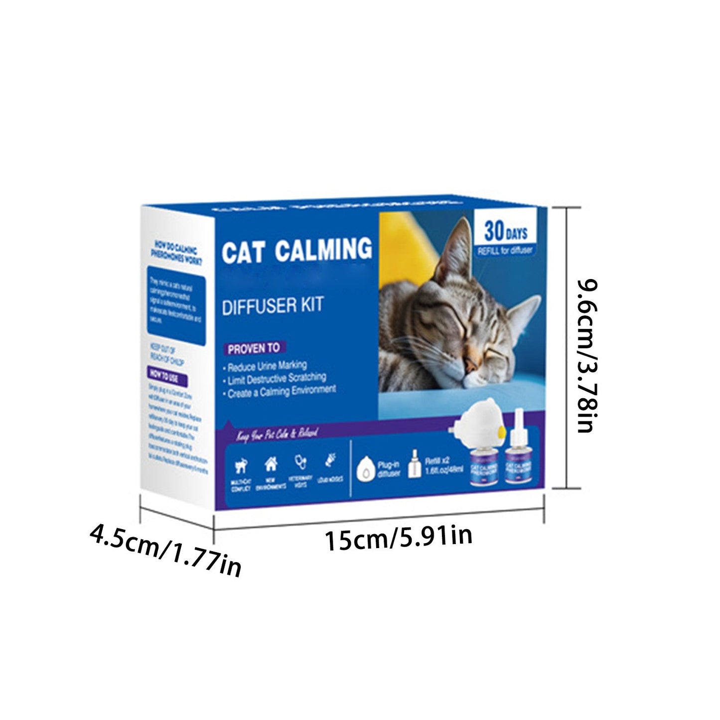 Pheromone Diffuser for Anxious Pets with Plug-In Operation and 60-Day Refill Supply