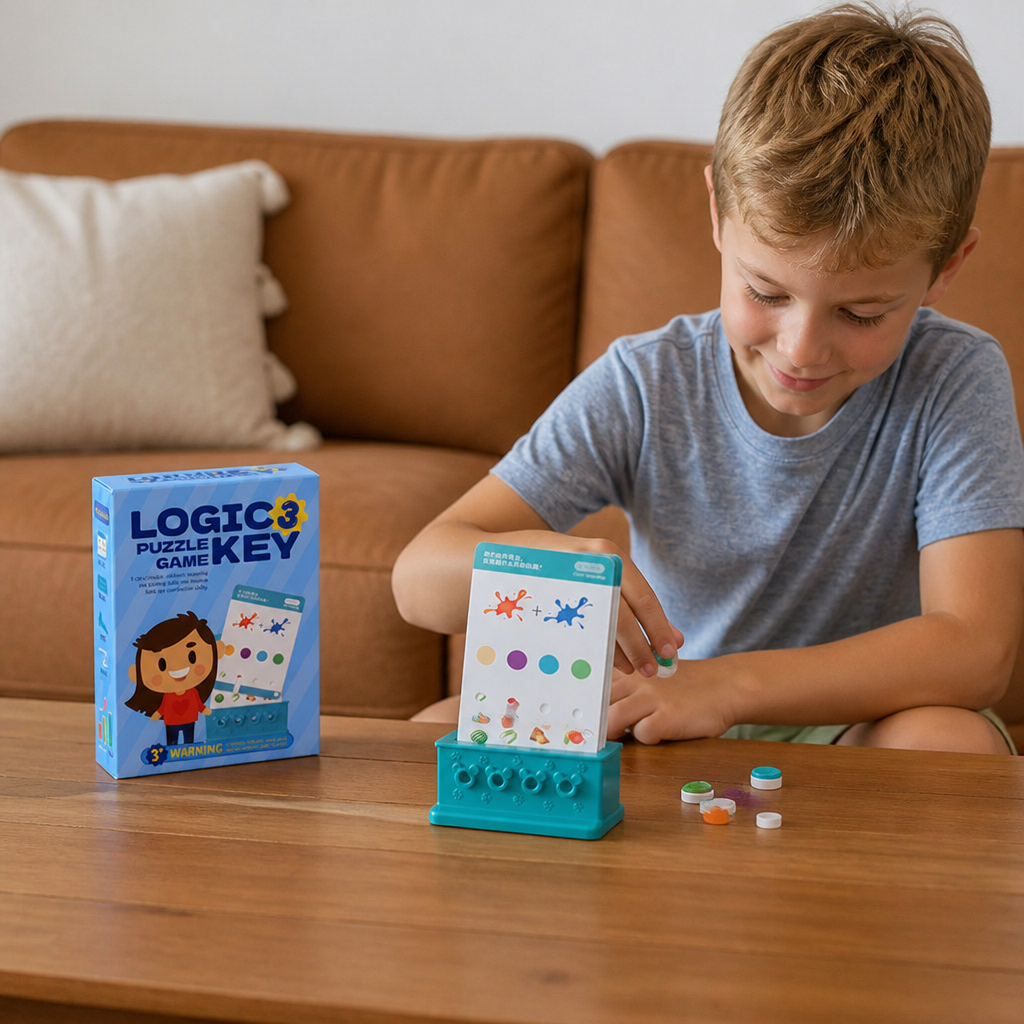 Colorful Lock and Key Puzzle Set with Pattern Recognition Learning