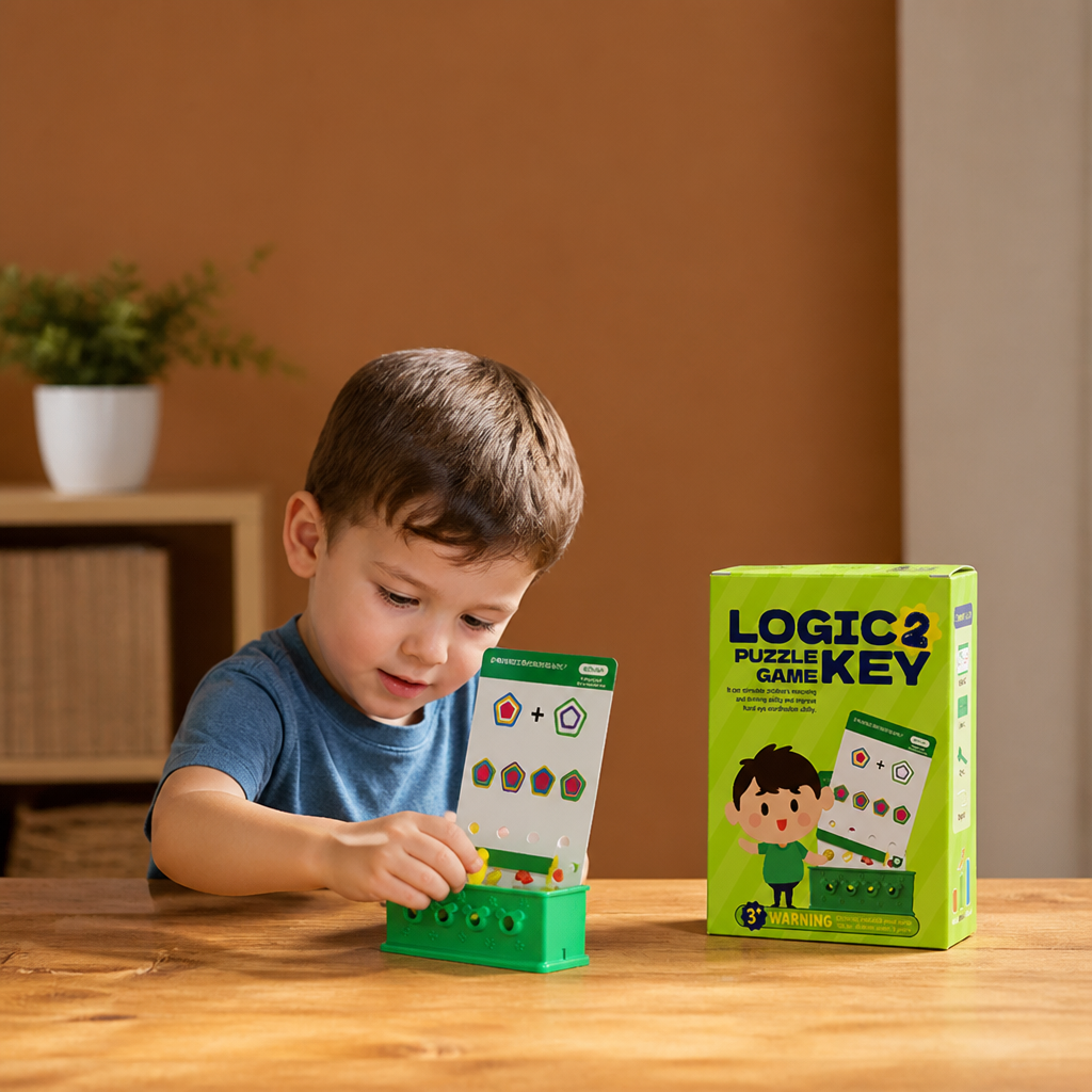 Colorful Lock and Key Puzzle Set with Pattern Recognition Learning