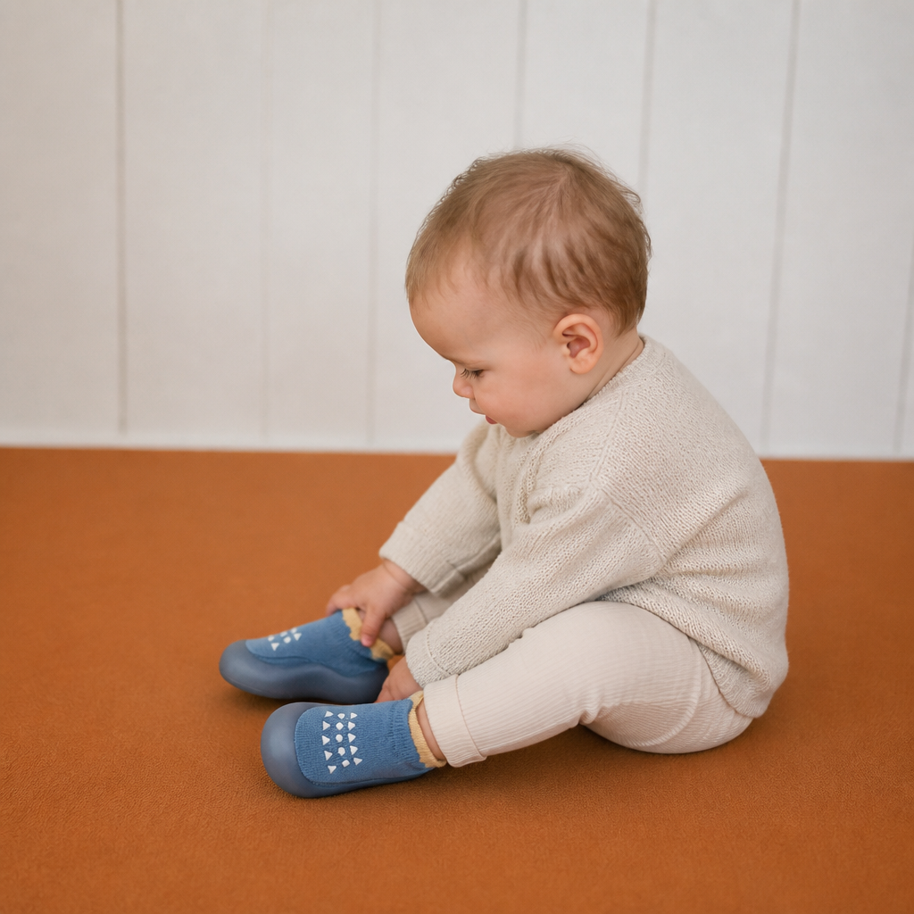 Baby Sock Shoes with Textured Grip Sole and Breathable Material for First Walkers