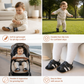 Soft Sole Baby Sneakers with Hook and Loop Strap and Side Stripe Design